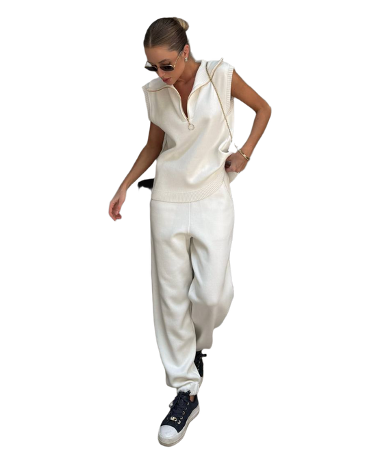 Women'S Ivory Cotton Suit Island Luxury Comfort