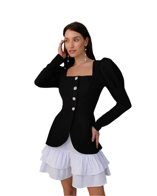 Womens Blouse-Jacket Without Lining Premium Suit Crepe-Diagonal