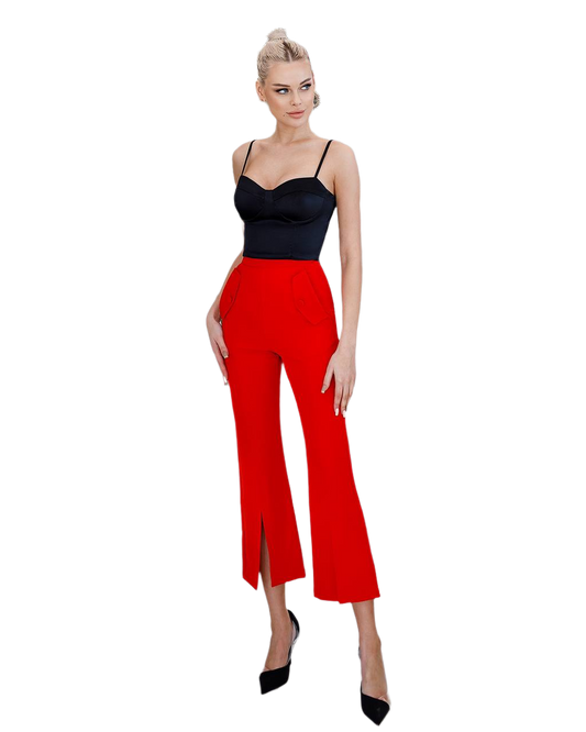 Premium Diagonal Suiting Crepe Culotte Trousers for Women