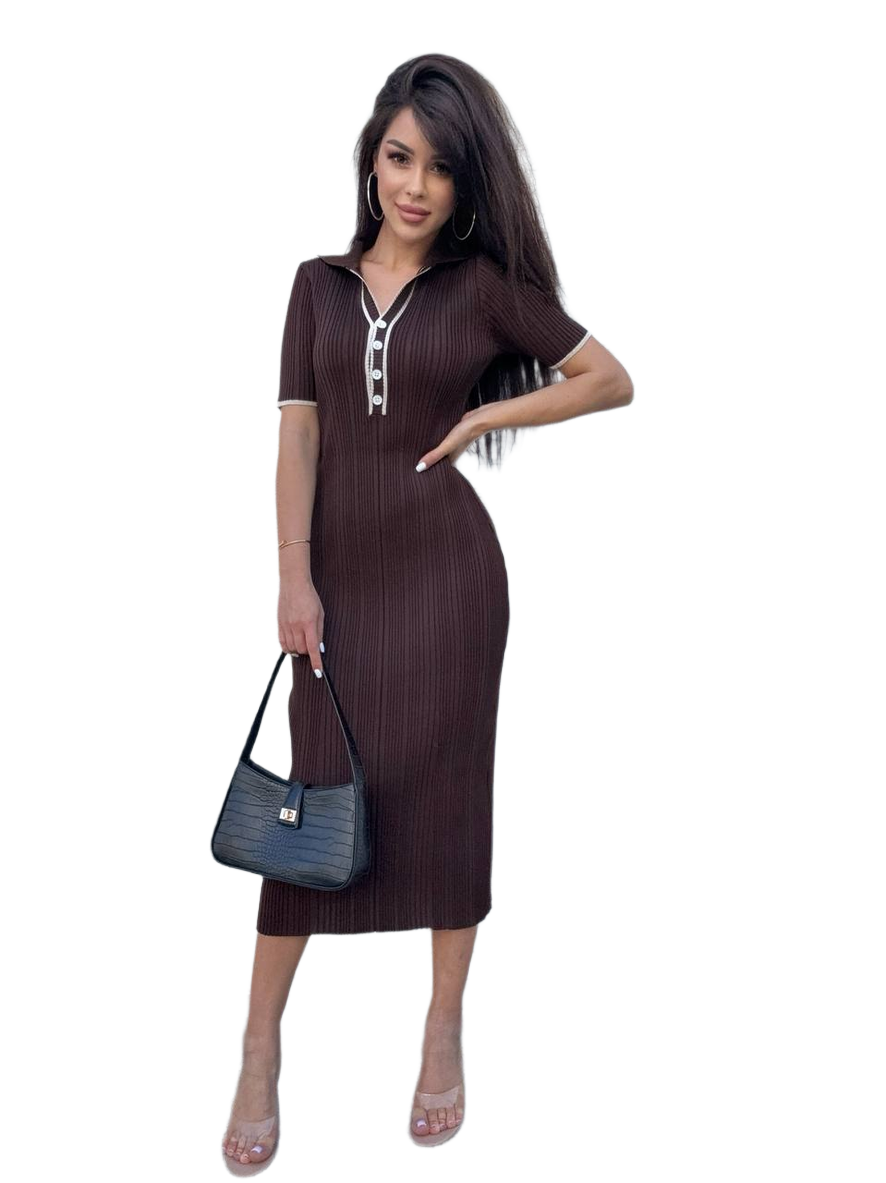 Cindy Ribbed Knit Midi Dress for Women
