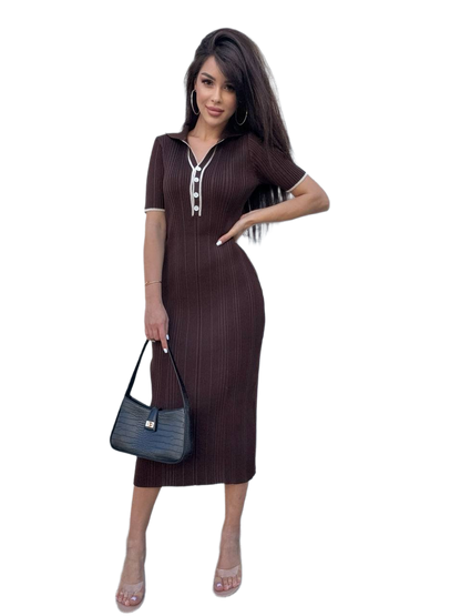 Cindy Ribbed Knit Midi Dress for Women