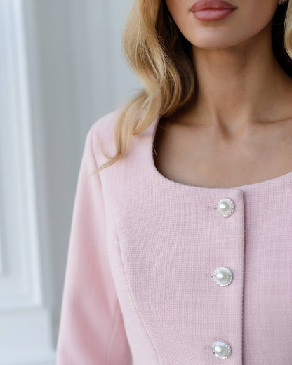 Womens Chanel Style Tweed Jacket and Skirt Suit