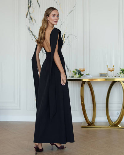 Elegant Premium Diagonal Crepe Long Dress for Women
