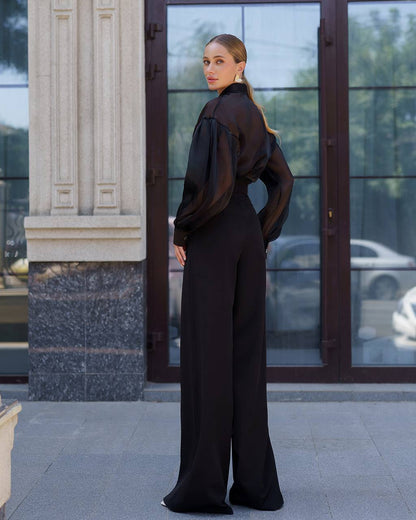 Premium Crepe Diagonal Suiting Pants with Corset Waistband for Women