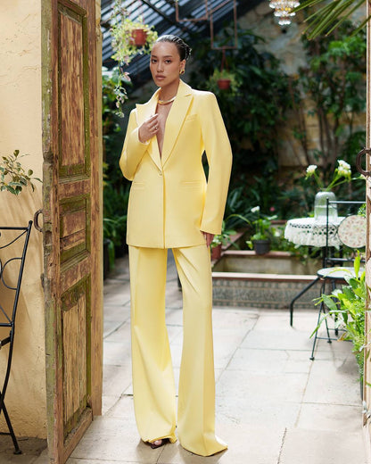Premium Diagonal Suiting Crepe Womens Suit Jacket and Trousers