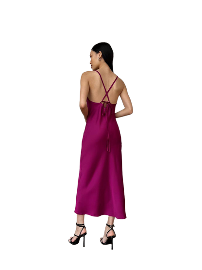 Selin Women's Silk Combination Dress with Lining