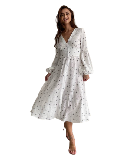 Violeta Luxury Muslin Midi Dress for Women