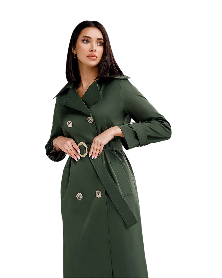 Elegant Trench Coat for Women - Stylish Cotton Long Coat with Belt
