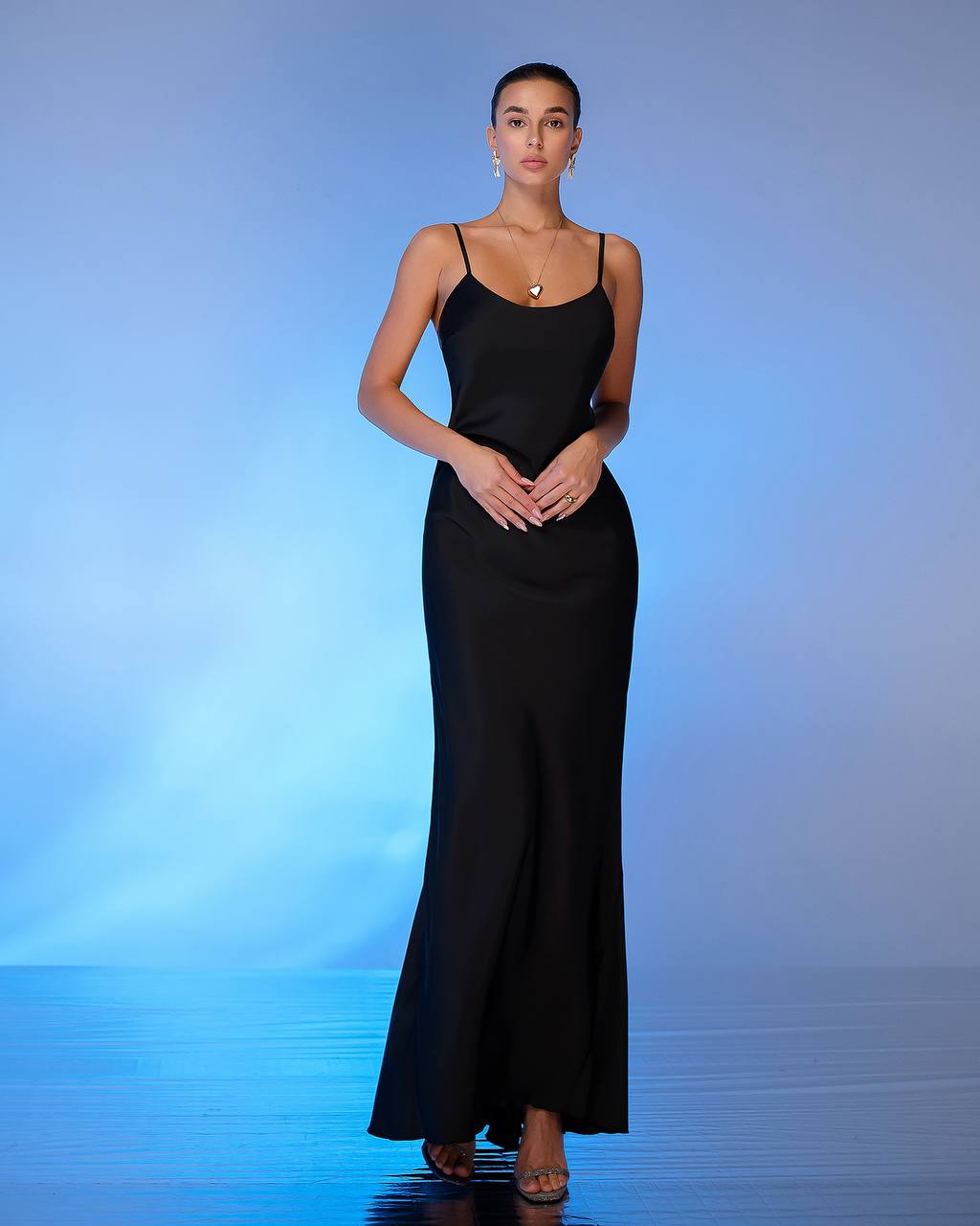 Premium Satin Dress-Slip for Women Black Cream Powder Blue Emerald