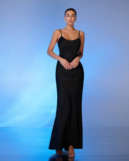 Premium Satin Dress-Slip for Women Black Cream Powder Blue Emerald