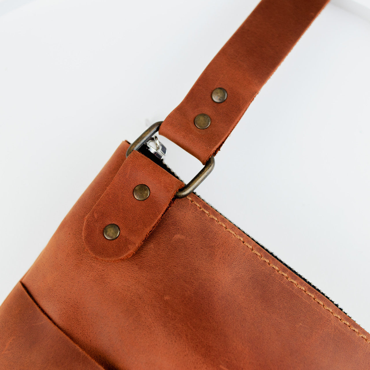 Handmade Mens Leather Messenger Bag Brown Crazy Horse Leather