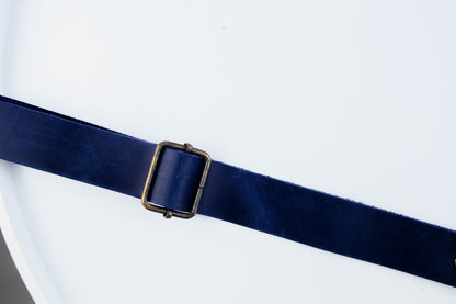Handmade Genuine Leather Mens Messenger Bag Blue