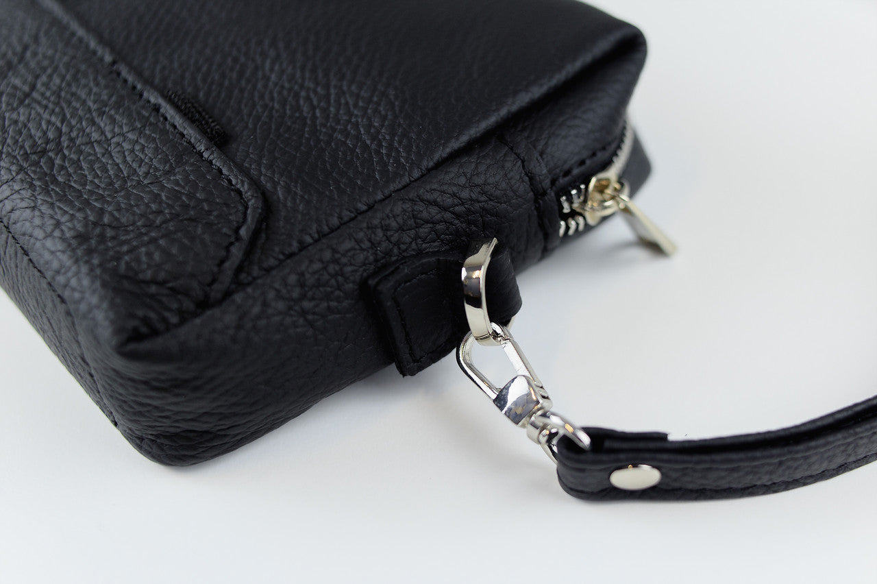 Handmade Mens Leather Clutch Black Gift for Him