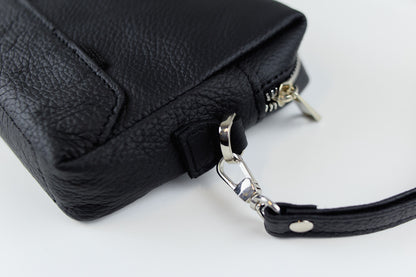 Handmade Mens Leather Clutch Black Gift for Him
