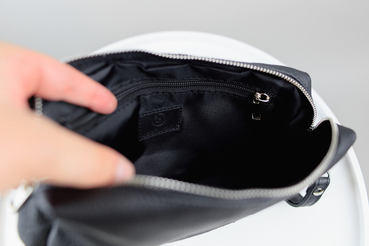 Handmade Mens Leather Clutch Black Gift for Him