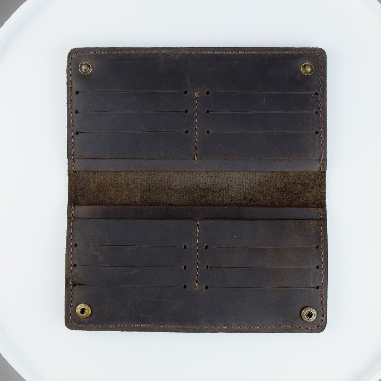 Handmade Mens Leather Wallet Brown Crocodile Embossed Crazy Horse