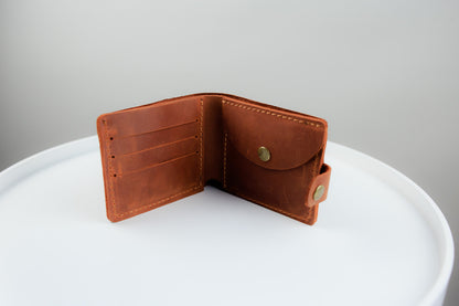 Handmade Mens Genuine Leather Wallet Crocodile Embossing Brown Gift for Him