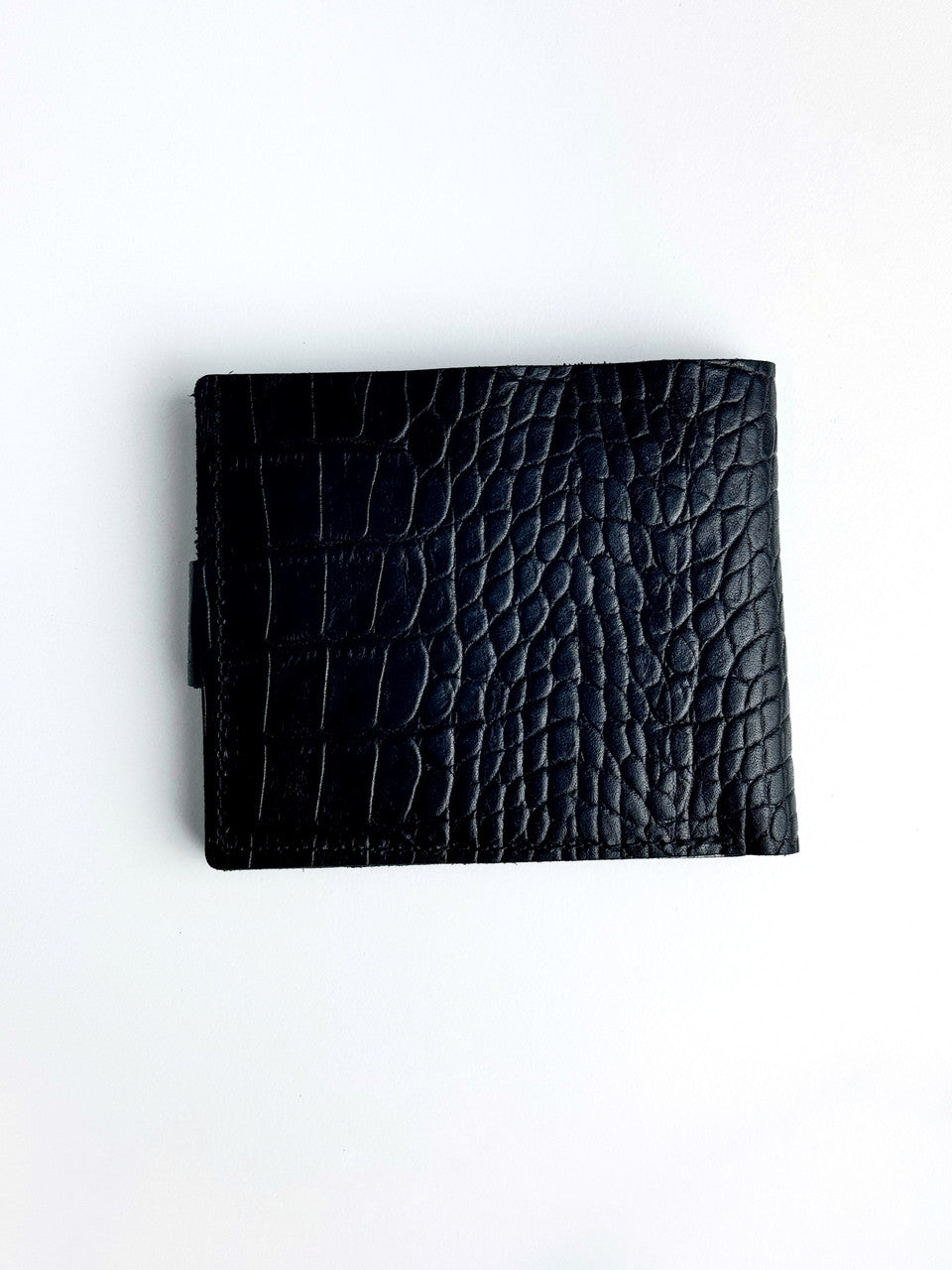 Handmade Classic Men Wallet Genuine Leather Crocodile Embossed Black Gift For Him SR027