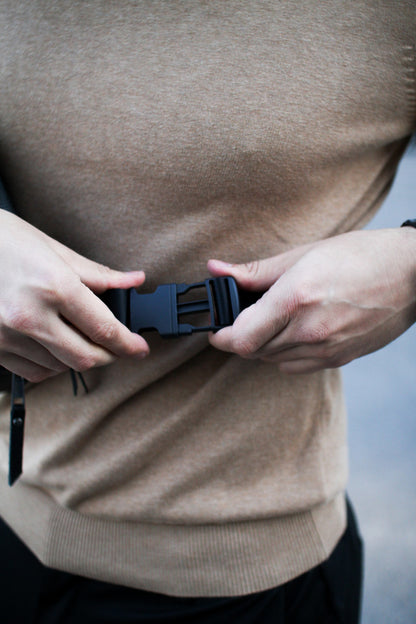 Handmade Mens Leather Crossbody Bag Black Gift for Him