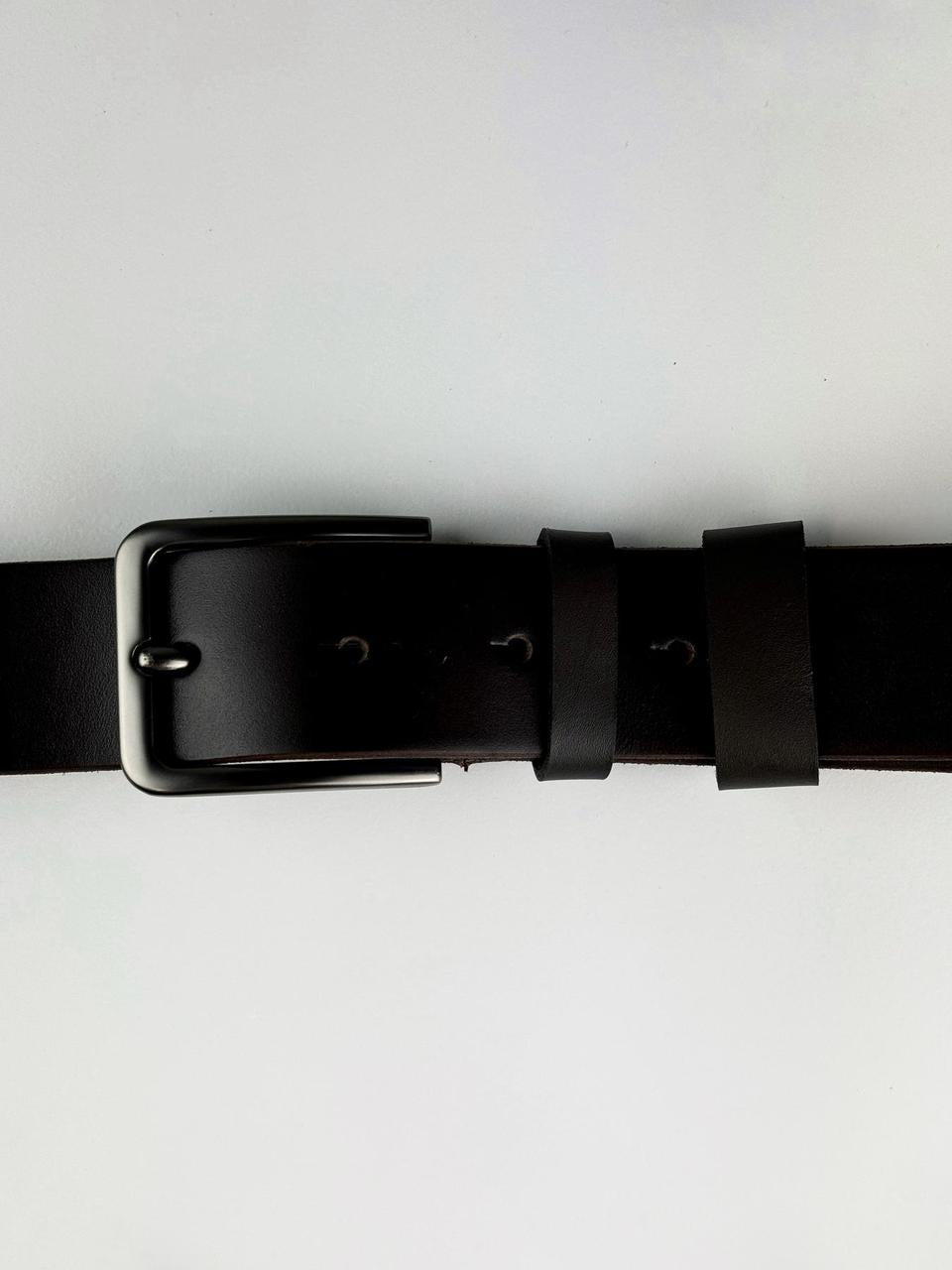 Handmade Mens Genuine Brown Calf Leather Belt with Metal Buckle Gift for Him