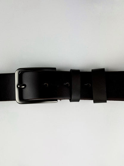Handmade Mens Genuine Brown Calf Leather Belt with Metal Buckle Gift for Him