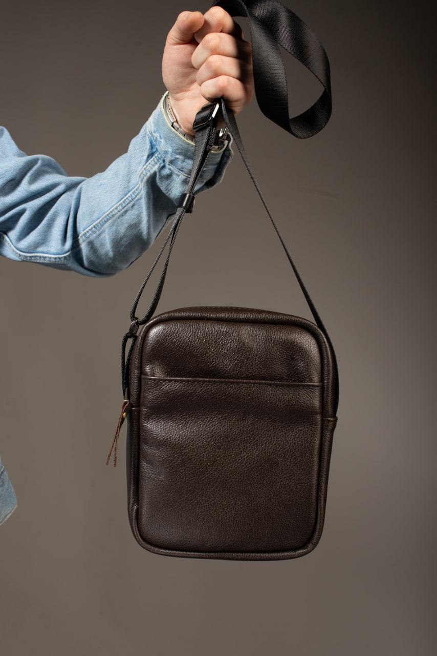 Genuine Leather Messenger Bag Mens Shoulder Bag Brown Handmade Gift for Him