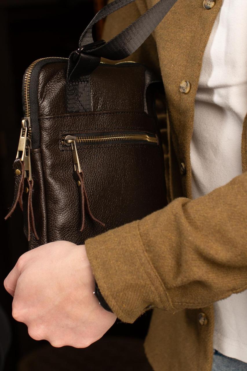 Genuine Leather Messenger Bag Mens Shoulder Bag Handmade Brown Gift for Him