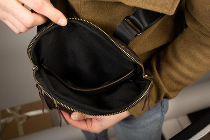 Genuine Leather Messenger Bag Mens Shoulder Bag Handmade Brown Gift for Him