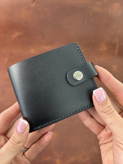 Handmade Classic Genuine Leather Wallet Black Crazy Horse