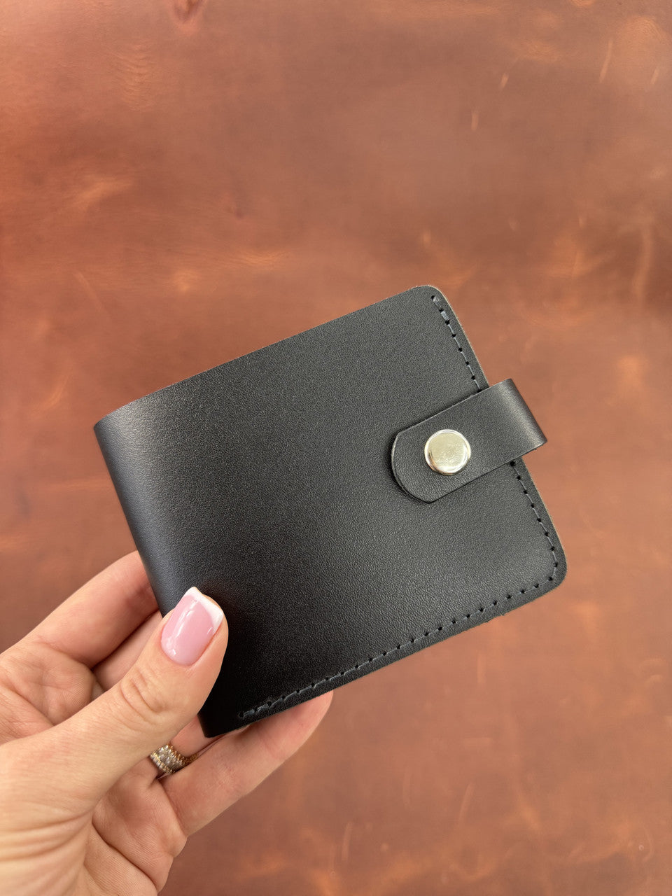 Handmade Classic Genuine Leather Wallet Black Crazy Horse Gift for Him