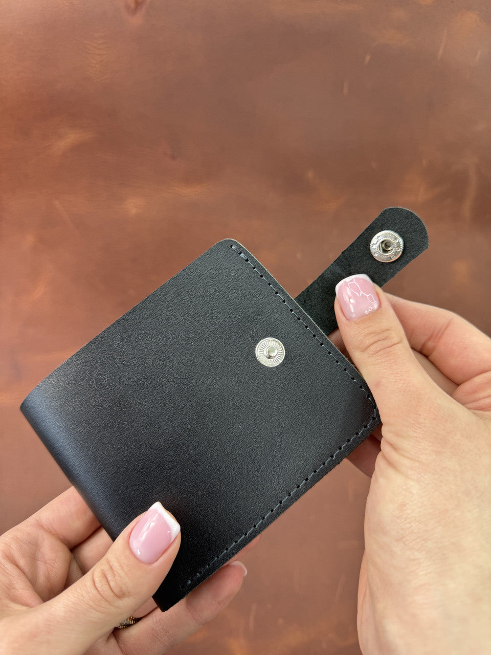 Handmade Classic Genuine Leather Wallet Black Crazy Horse Gift for Him