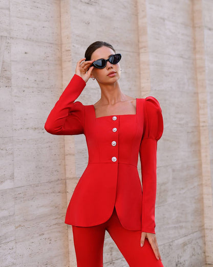 Women's Blouse-Jacket Without Lining in Premium Crepe Fabric