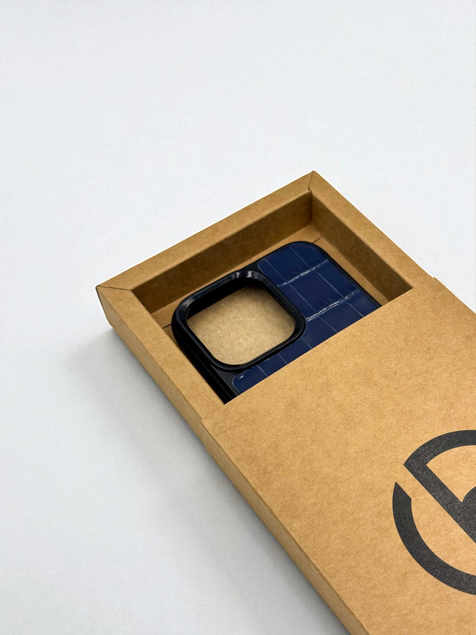 Handmade Genuine Italian Leather Blue Phone Case Crocodile Emboss Gift for him