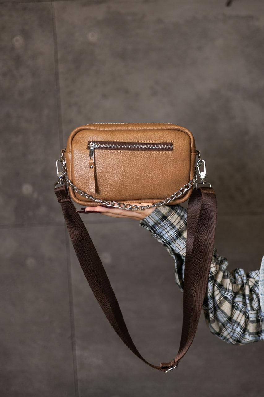 Handmade Womens Genuine Leather Flotar Crossbody Bag Cappuccino Gift for Her
