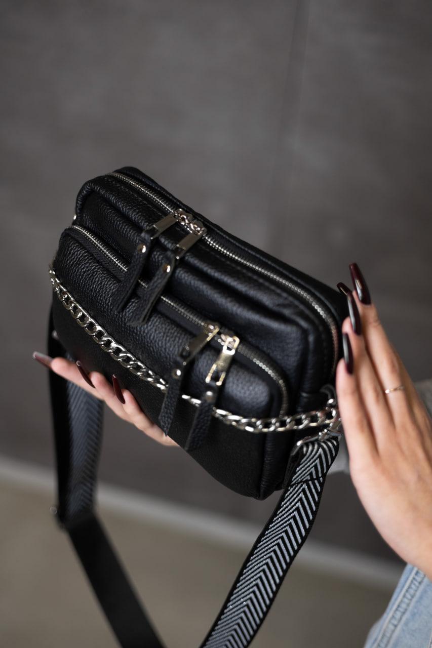 Handmade Womens Genuine Leather Flotar Crossbody Bag Black Gift For Her