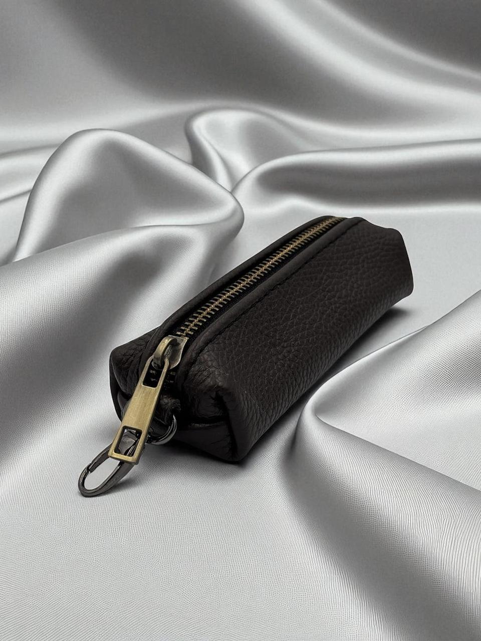 Handmade Genuine Grain Leather Key Holder Premium Zippered Key Case Gift for Him
