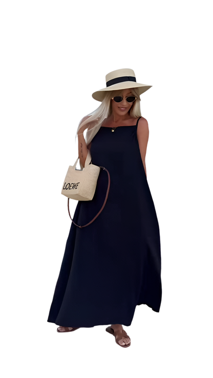 Lightweight Summer Sarafan Dress with Pockets and Waist Tie