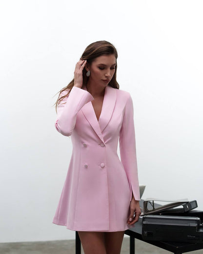 Elegant Premium Diagonal Crepe Blazer Dress for Women