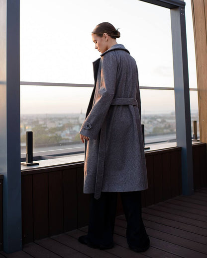 Stylish Wool Coat with Belt Soft Warm Jacket for Any Occasion