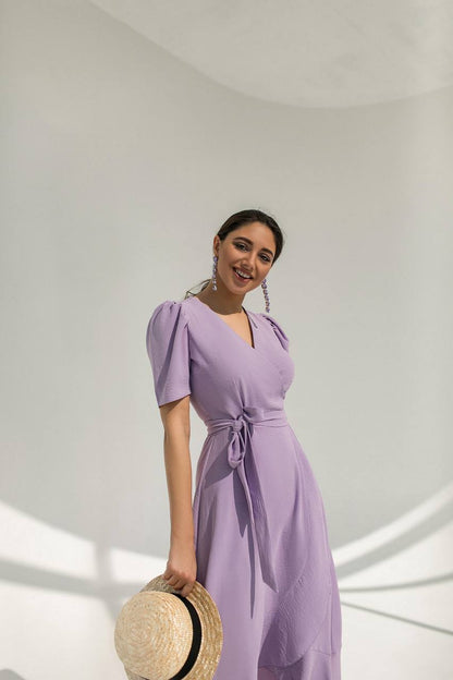 Stylish Purple Crepe Dress for All Occasions