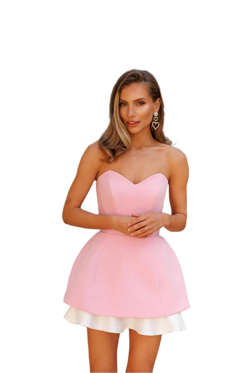 Premium Diagonal Crepe Corset Basque and Skirt Dress for Women