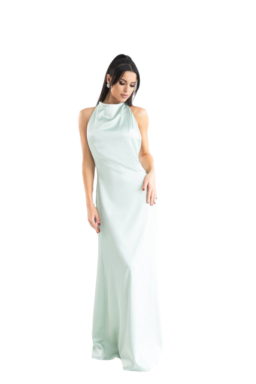 Elegant Womens Satin Evening Dress in Multiple Colors
