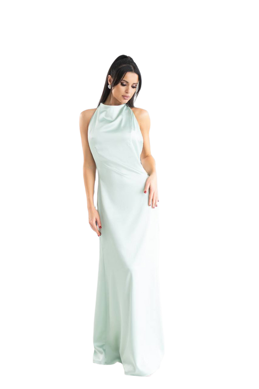 Elegant Womens Satin Evening Dress in Multiple Colors