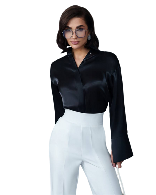 Premium Organza Women's Blouse with Long Sleeves