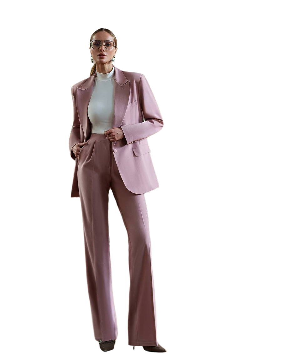 Womens Double Suit Premium Diagonal Crepe Blazer and Pants