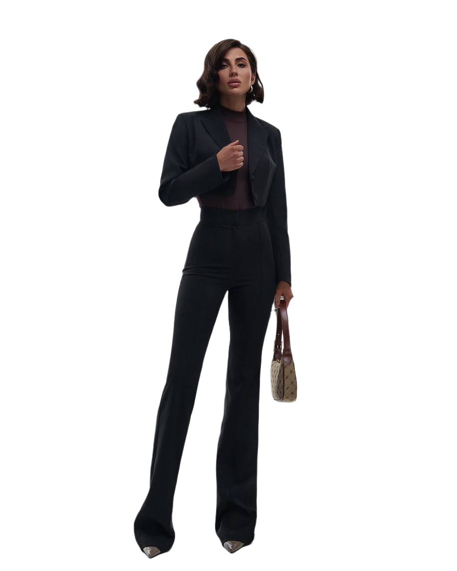 Premium Diagonal Crepe Womens Suit Blazer with Lining and Trousers
