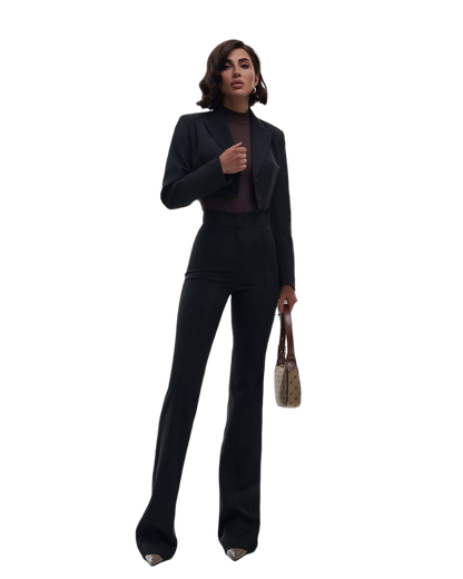 Premium Diagonal Crepe Womens Suit Blazer with Lining and Trousers