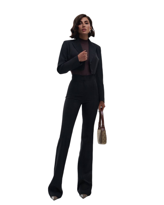 Premium Diagonal Crepe Womens Suit Blazer with Lining and Trousers