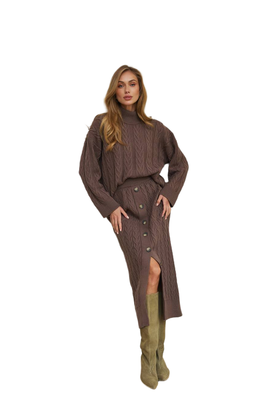 Womens Knit Suit Set Cotton Viscose Cashmere Merino Wool