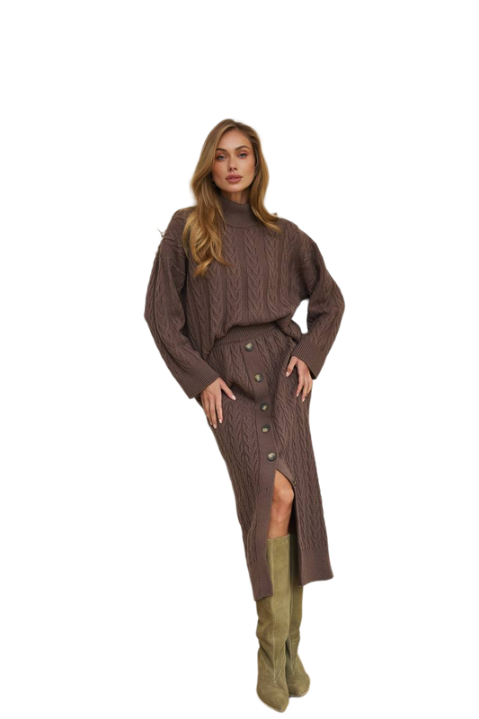 Womens Knit Suit Set Cotton Viscose Cashmere Merino Wool